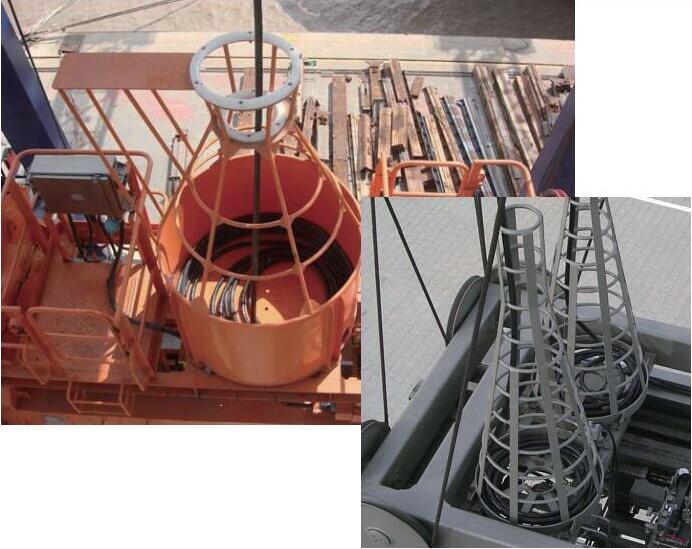 蓄纜筐吊具電纜使用現場